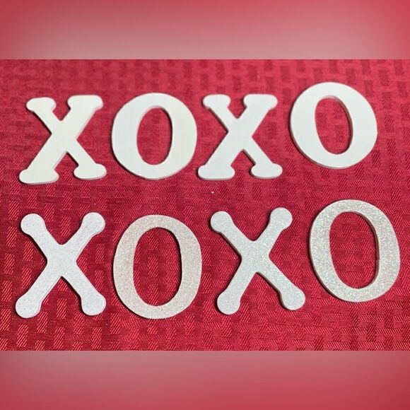 8 NEW! “XOXO” Sparkles Kisses & Hugs Glitter Letters Bonus Set of 8 XOXO Whit… - Picture 2 of 12